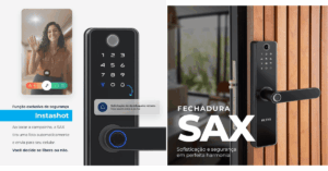 Fechadura Digital Eletrônica Elsys sax wi-fi campanhia biometria