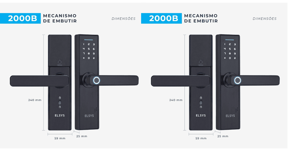 Fechadura Digital Elsys ESF-DE2000B Biometria