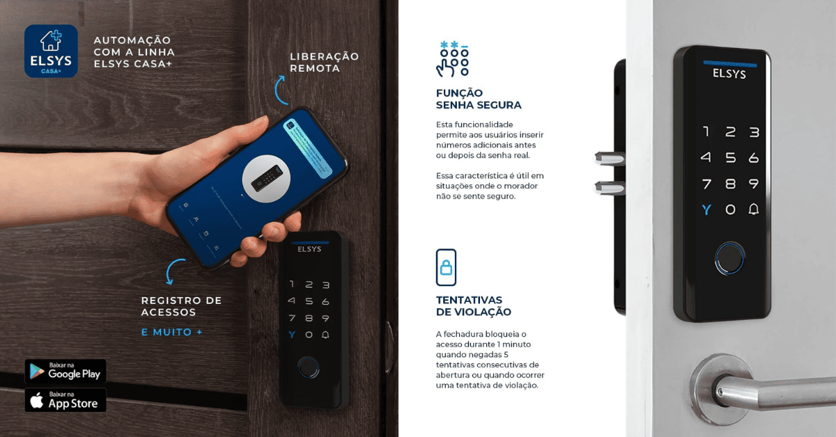 Fechadura Digital Elsys DS4100V Sobrepor