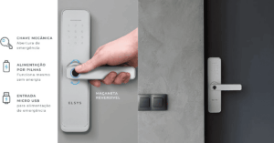 Fechadura Digital de Embutir Wi-Fi com Biometria, Elsys, ESF-DE4000B